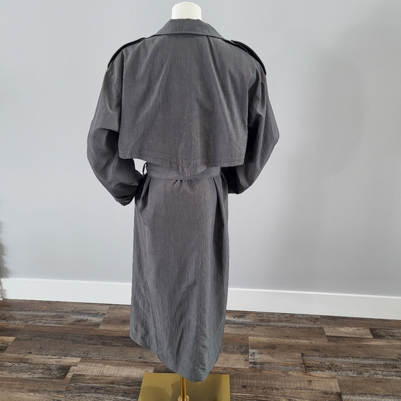 Vintage 80s Designer Irving Posluns Trench Coat - Picture 5 of 15